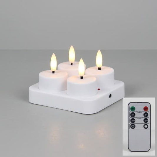 4 Rechargeable LED Heat Lights with Remote and Timer, Compatible with Oral-B and Philips, Includes Charging V1188-MS-325-0163