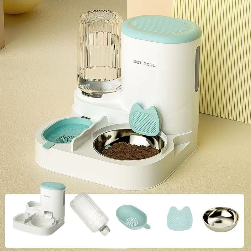 2-in-1 Automatic Cat Feeder and Water Dispenser for Pets, Compatible with Cats and Dogs, Blue V1188-MS-325-0165
