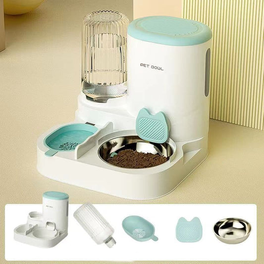 2-in-1 Automatic Cat Feeder and Water Dispenser for Pets, Compatible with Cats and Dogs, Blue V1188-MS-325-0165