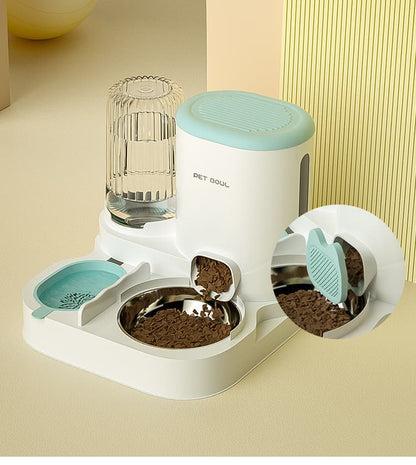 2-in-1 Automatic Cat Feeder and Water Dispenser for Pets, Compatible with Cats and Dogs, Blue V1188-MS-325-0165