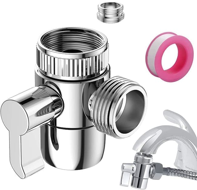 Kitchen Faucet Diverter Valve with Skimmer T-pipe Adapter for Hand Shower, Compatible with M22 M24 G1/2 V1188-MS-325-0168