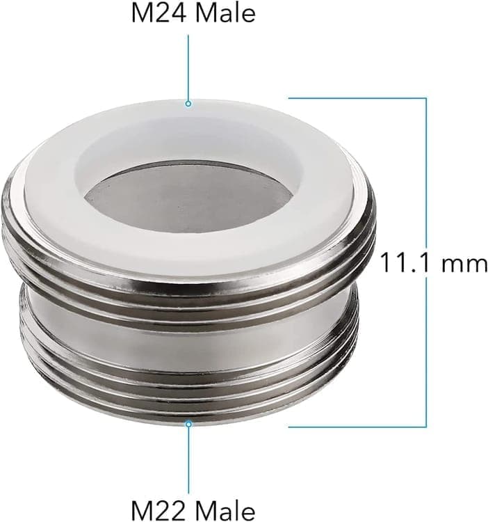 Kitchen Faucet Diverter Valve with Skimmer T-pipe Adapter for Hand Shower, Compatible with M22 M24 G1/2 V1188-MS-325-0168