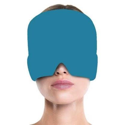 Cooling Migraine Cap with Gel Eye Mask for Headache Relief and Sleep Aid, Blue V1188-MS-325-0172