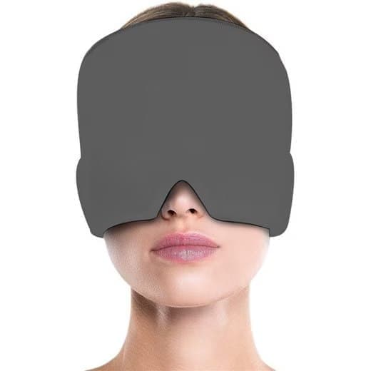 Cooling Eye Mask for Migraine Relief and Sleep Aid, Gel Mask for Headaches, Compatible with Oral-B, Gray V1188-MS-325-0173
