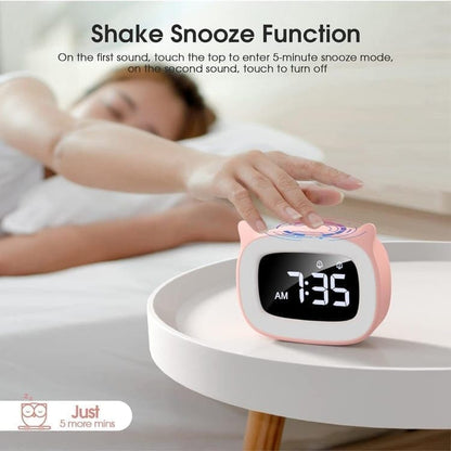 Digital LED Alarm Clock with Silent Operation, 5 Volume Levels, 5-Color Night Light, 18 Natural Sounds, V1188-MS-325-0175