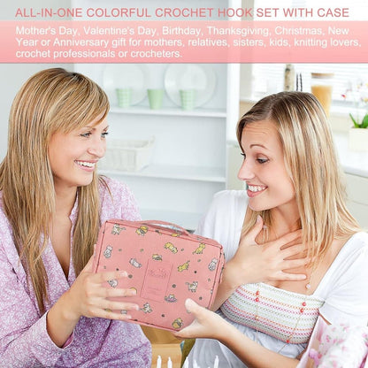 58-piece crochet hook set with ergonomic handles and yarn, includes crochet bag, 12cm V1188-MS-325-0177