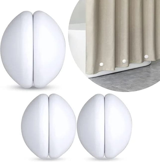 3-pack shower curtain magnets with silicone cover, rustproof and silent, prevents curtain from blowing up, V1188-MS-325-0180