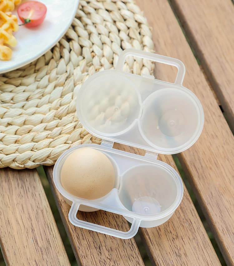 2-Pack Egg Storage Container with 2 Compartments, Portable PP Material for Picnics and Hiking V1188-MS-325-0186