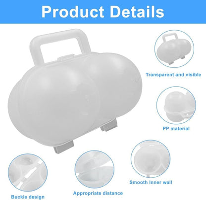 2-Pack Egg Storage Container with 2 Compartments, Portable PP Material for Picnics and Hiking V1188-MS-325-0186
