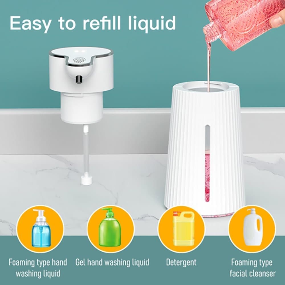 Automatic Soap Dispenser 400ml Touchless USB-C Rechargeable Soap Pump V1188-MS-325-0187
