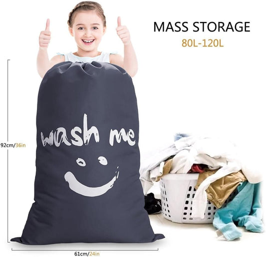 60L Large Foldable Laundry Bag for Travel, with Handles, Gray, 60x80cm V1188-MS-325-0188
