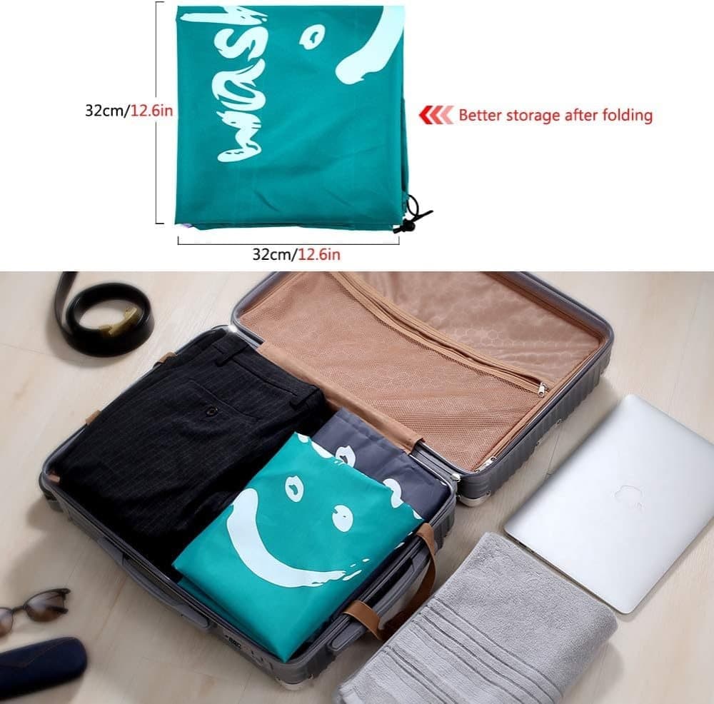 Foldable Laundry Bag for Travel, Large, Blue, Compatible with Dirty Clothes Storage V1188-MS-325-0189