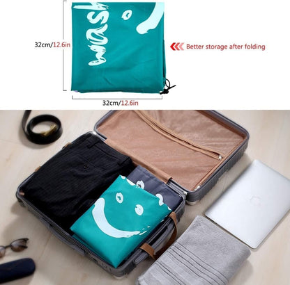 Foldable Laundry Bag for Travel, Large, Blue, Compatible with Dirty Clothes Storage V1188-MS-325-0189