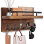 7-Hook Wall Mounted Wooden Key Holder with Storage Tray, 30 cm, for Hallway Corridor Bedroom & Office V1188-MS-325-0190