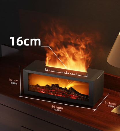 150ml White Humidifier with Fireplace Flames, 7-Color LED, Aromatherapy Diffuser, Remote Control, 3-Level V1188-MS-325-0195