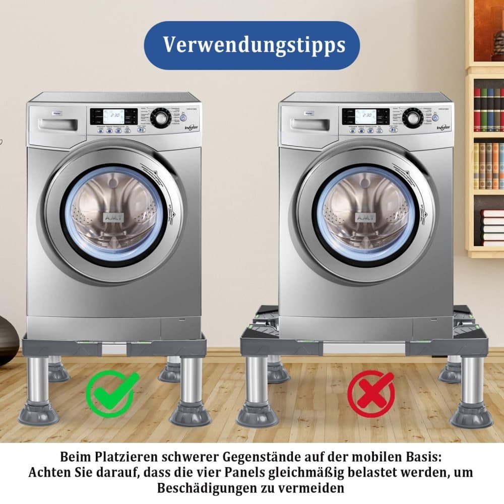 Washing machine base with vibration damping legs, strong load bearing capacity non slip and practical, 26-29cm V1188-MS-325-0200