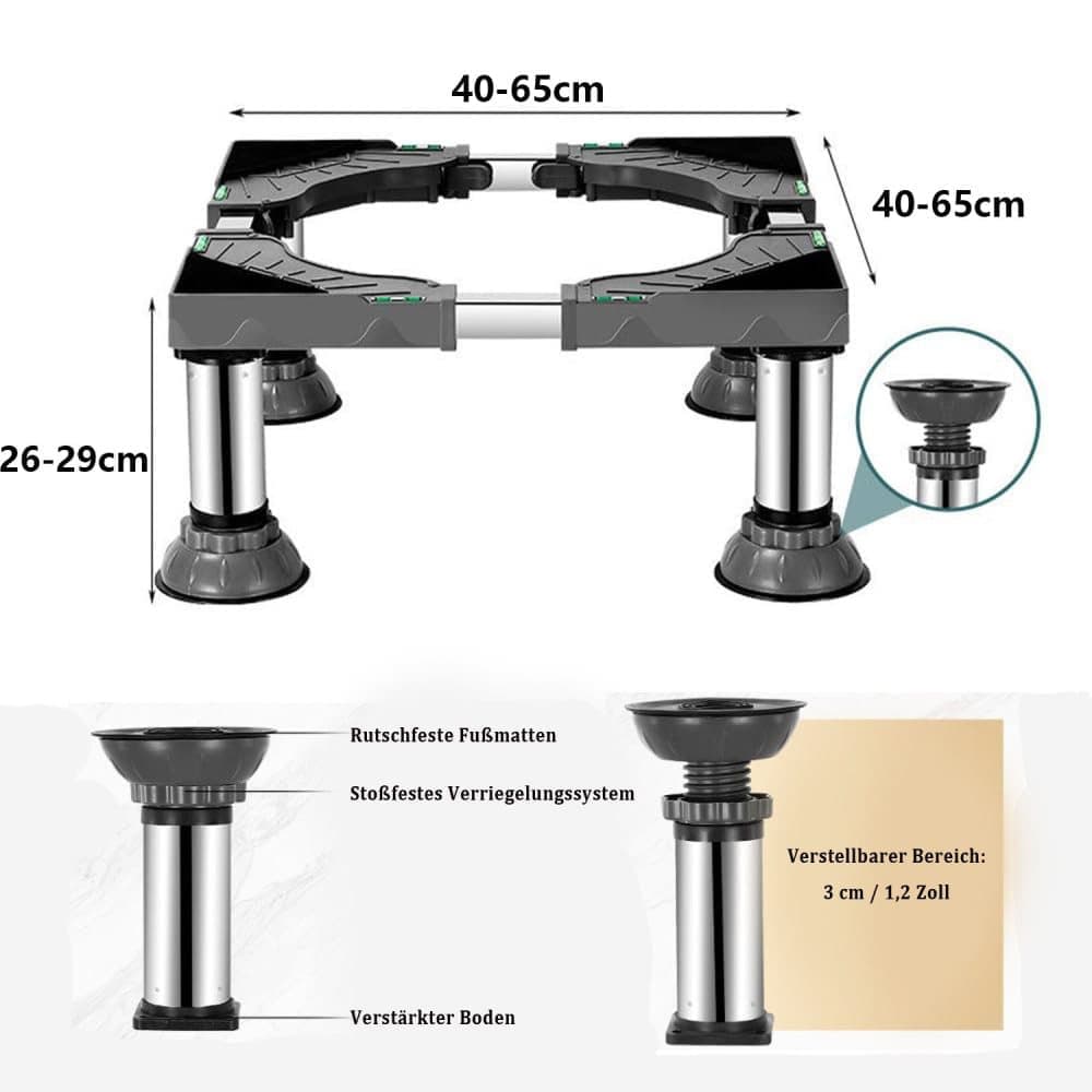 Washing machine base with vibration damping legs, strong load bearing capacity non slip and practical, 26-29cm V1188-MS-325-0200