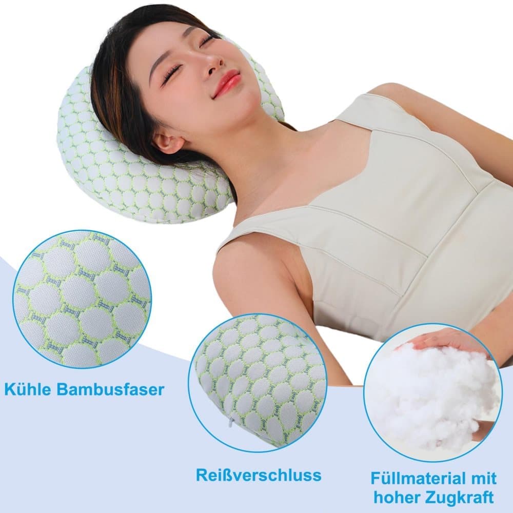 Ear Pillow for Side Sleeping, Ergonomic Design, Comfortable and Ear-Friendly, Relieves Pressure on Ears, Gray V1188-MS-325-0206