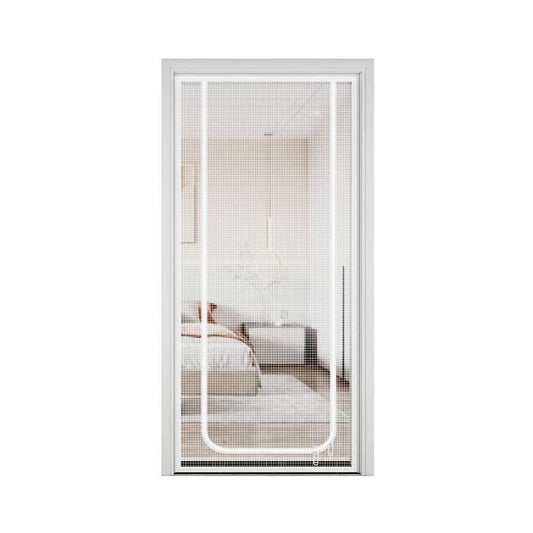 White Cat Repellent Zipper Door Curtain, 80x200cm, Durable Mesh Protects Against Cats and Pests, Easy to V1188-MS-325-0213