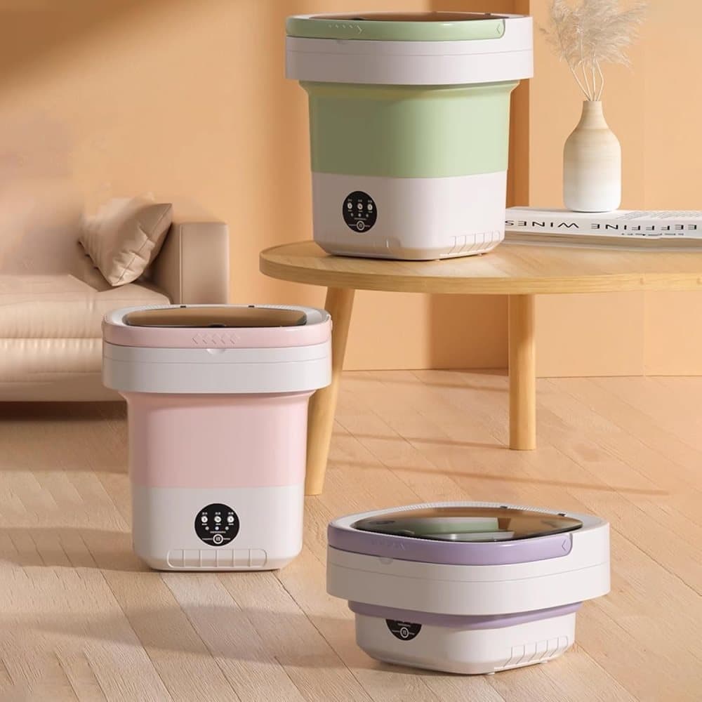 12L Mini Foldable Portable Washing Machine for Travel Small Apartments Student Rooms, Green V1188-MS-325-0220
