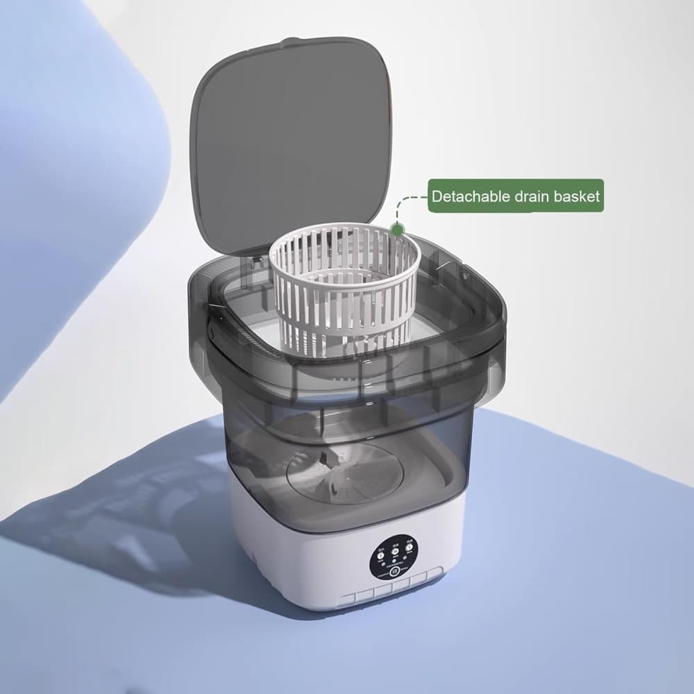 12L Mini Foldable Portable Washing Machine for Travel Small Apartments Student Rooms, Green V1188-MS-325-0220
