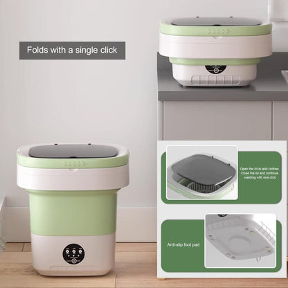 12L Mini Foldable Portable Washing Machine for Travel Small Apartments Student Rooms, Green V1188-MS-325-0220