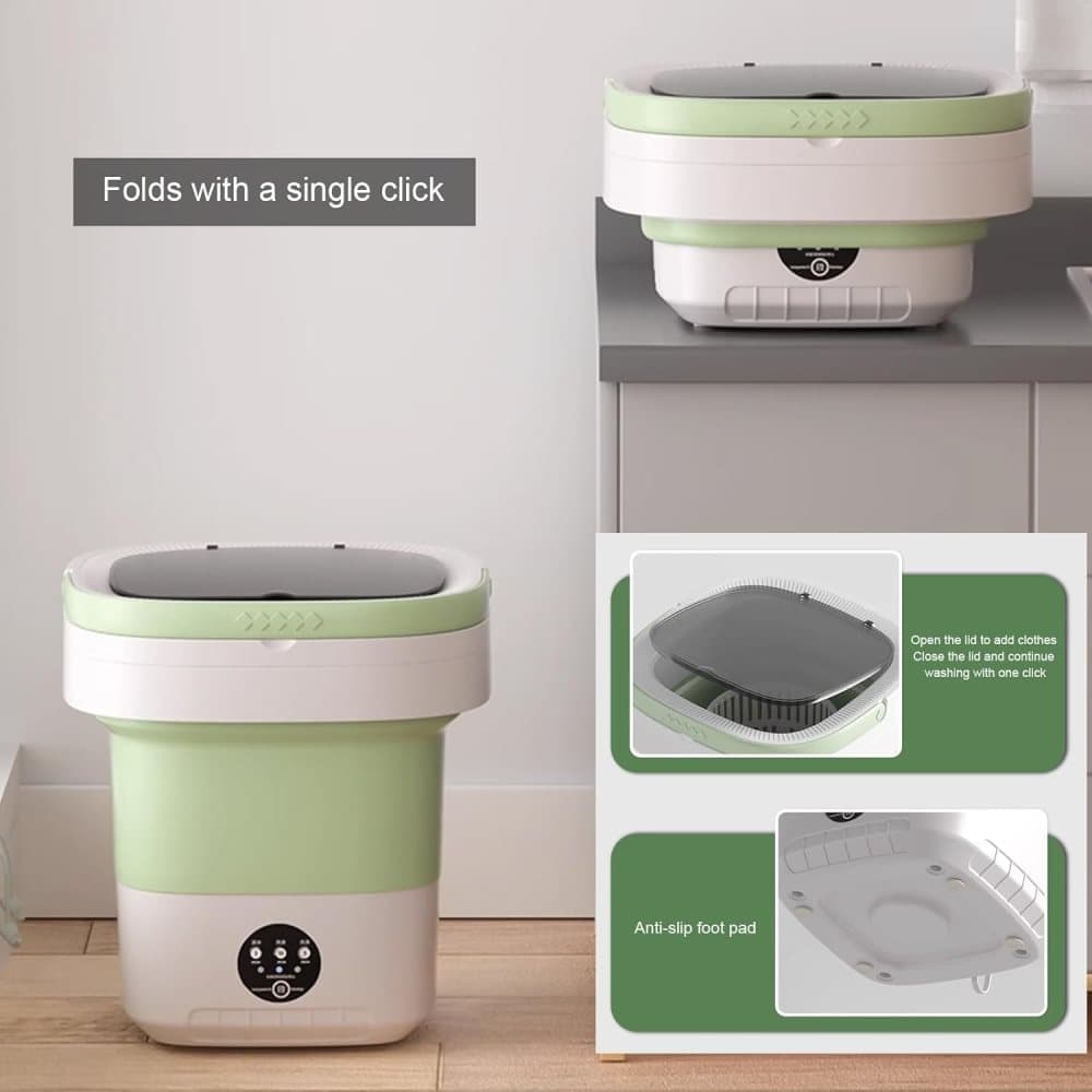12L Foldable Portable Washing Machine, Compact for Travel Small Apartments Student Rooms, Purple V1188-MS-325-0221