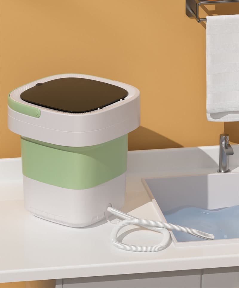 12L Mini Foldable Portable Washing Machine for Travel Small Apartments Student Rooms, Pink V1188-MS-325-0222