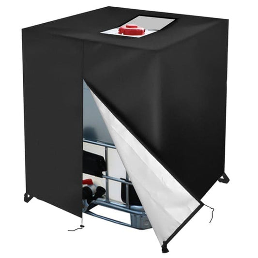 Waterproof UV-Resistant IBC Garden Water Tank Cover, Black, 210D Oxford with Zipper V1188-MS-325-0223