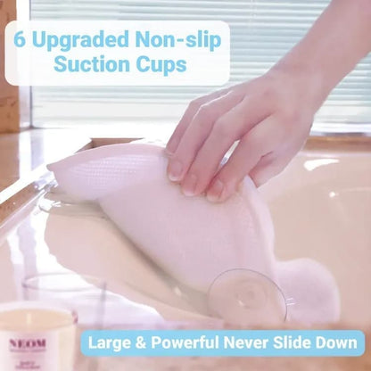 6 Suction Cups Bathtub Cushion with Ergonomic Neck and Back Support 4D Air Mesh, White V1188-MS-325-0226