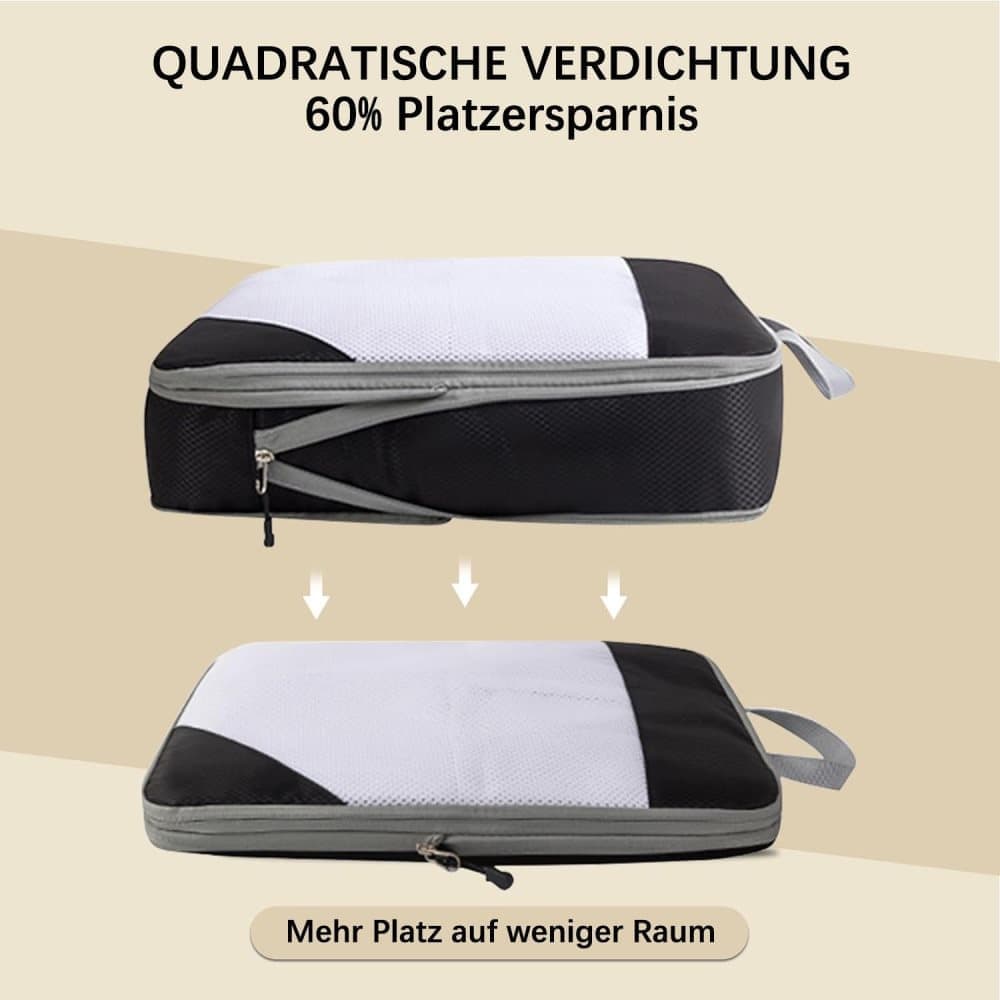 7-Piece Light Blue Compression Bags for Suitcase and Backpack, Lightweight V1188-MS-325-0229