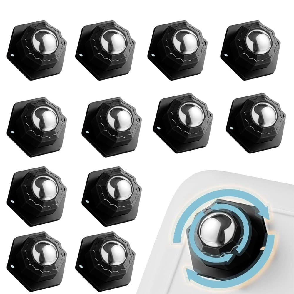 12-Pack Heavy Duty Furniture Casters 360 degrees Rotating High Load Easy Assembly Flat Design, 2.5\ V1188-MS-325-0234