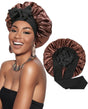 Silky Satin Sleeping Cap for Women and Girls, Double Layer Hair Protection, Adjustable Fit, Coffee V1188-MS-325-0240
