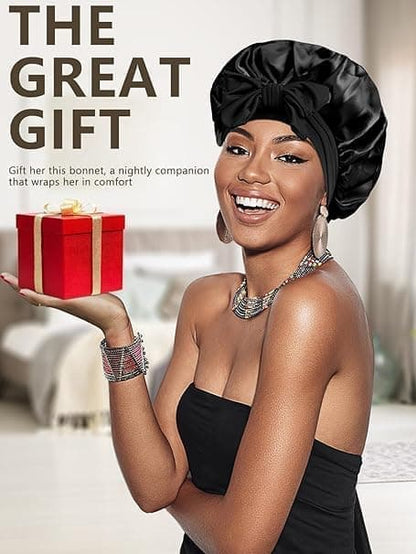 Silky Satin Sleeping Cap for Women and Girls, Double Layer Hair Protection, Adjustable Fit, Coffee V1188-MS-325-0240