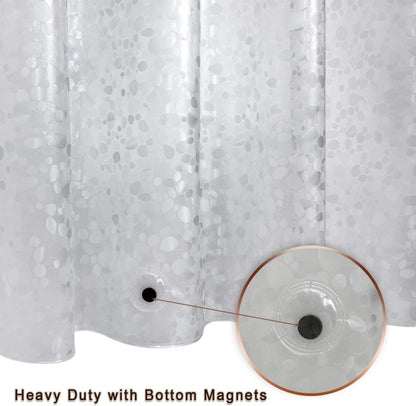 Waterproof EVA Shower Curtain with Pebble Pattern, 180x180 cm, Transparent Odorless V1188-MS-325-0247
