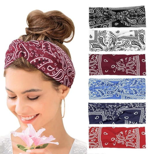 6-Pack Women's Headbands Sweatbands Hairbands for Everyday Vacation Party V1188-MS-325-0250