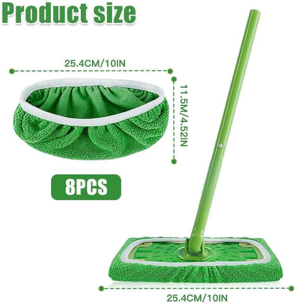 8 Replacement Cloth Covers for Swiffer Mop, Reusable Wet and Dry Cleaning Pads, Compatible with Swiffer V1188-MS-325-0255