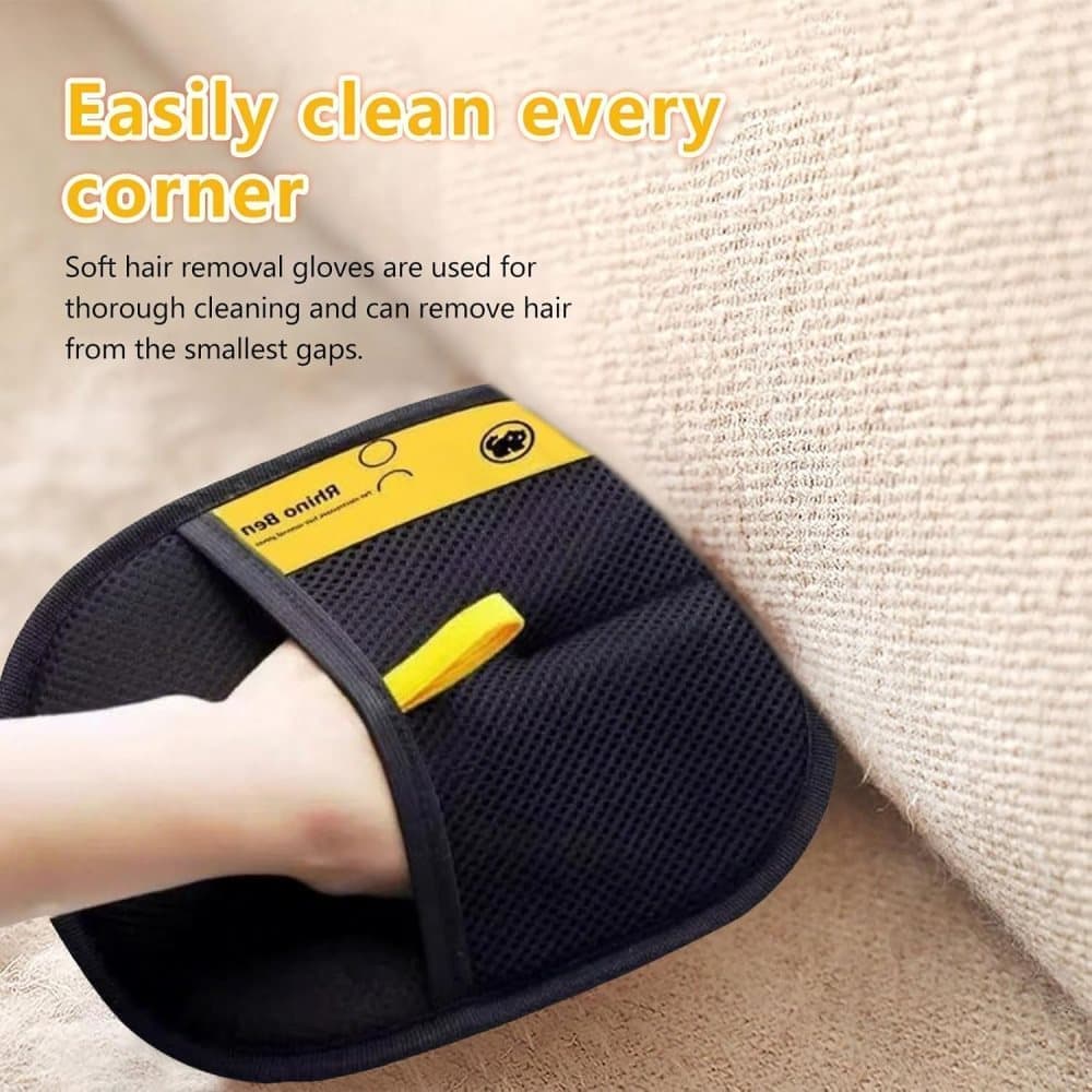 2-Pack Pet Fur Removal Glove, Double-Sided Reusable Static Hair Remover, Compatible with Cats and Dogs V1188-MS-325-0260