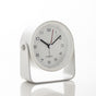 Silent Analog Alarm Clock with Night Light Adjustable Angle for Travel Nightstand Bedroom, White, Metal V1188-MS-325-0262