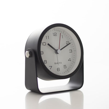 Silent Analog Alarm Clock with Night Light, Adjustable Angle for Travel Nightstand Bedroom, Black, 3.5 inches V1188-MS-325-0264