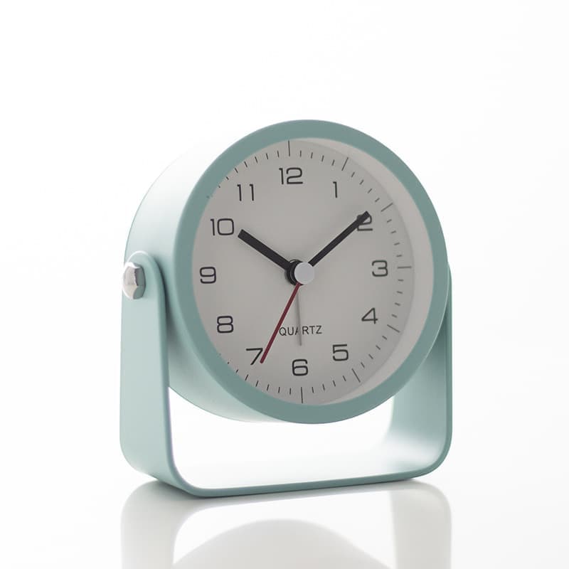 Analog Alarm Clock Silent with Night Light, Adjustable Angle for Travel Nightstand Bedroom, Metal Clock, V1188-MS-325-0265