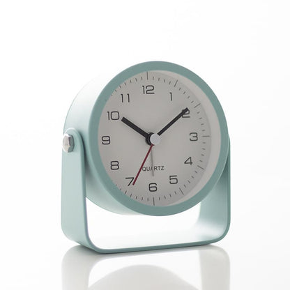 Analog Alarm Clock Silent with Night Light, Adjustable Angle for Travel Nightstand Bedroom, Metal Clock, V1188-MS-325-0265