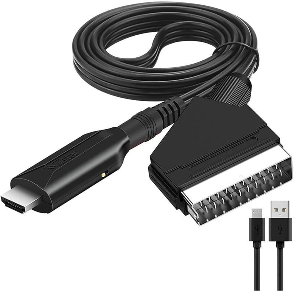 SCART to HDMI Converter 1080P, Wireless Adapter Plug & Play, Compatible with Home Theater TV Projector V1188-MS-325-0272