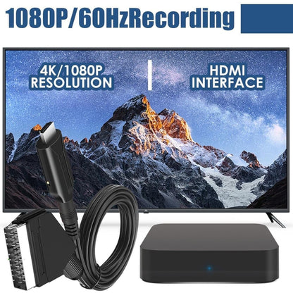 SCART to HDMI Converter 1080P, Wireless Adapter Plug & Play, Compatible with Home Theater TV Projector V1188-MS-325-0272