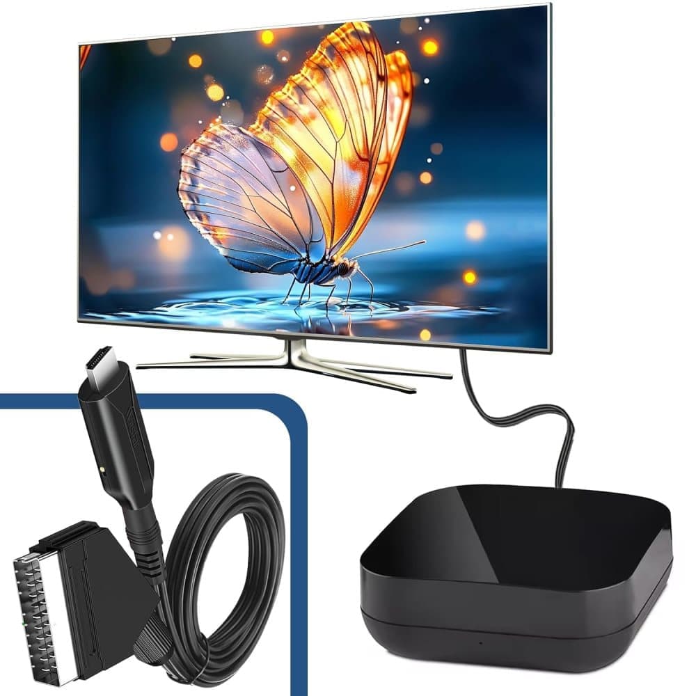 SCART to HDMI Converter 1080P, Wireless Adapter Plug & Play, Compatible with Home Theater TV Projector V1188-MS-325-0272