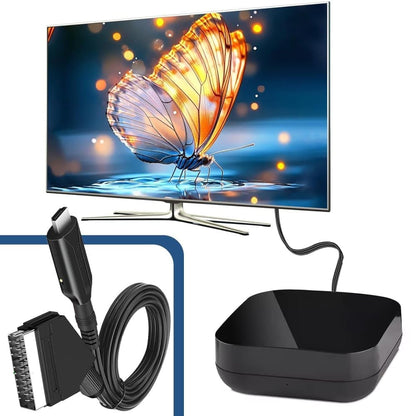 SCART to HDMI Converter 1080P, Wireless Adapter Plug & Play, Compatible with Home Theater TV Projector V1188-MS-325-0272