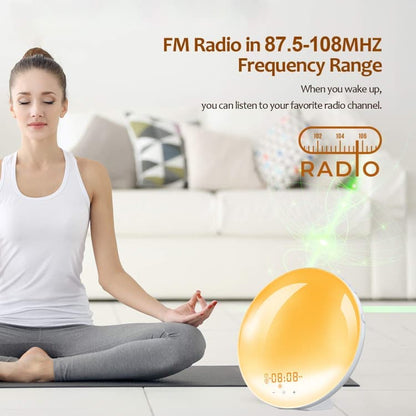 1 Pack Wake Up Light Alarm Clock with FM Radio and Sunrise Sunset Simulation V1188-MS-325-0280