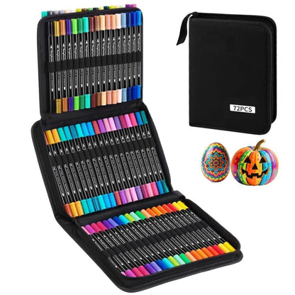 72-Pack Washable Double-Ended Watercolor Pens for Creative Painting, with 144 Tips V1188-MS-325-0290