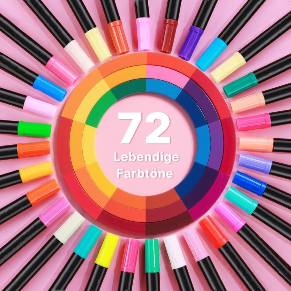72-Pack Washable Double-Ended Watercolor Pens for Creative Painting, with 144 Tips V1188-MS-325-0290