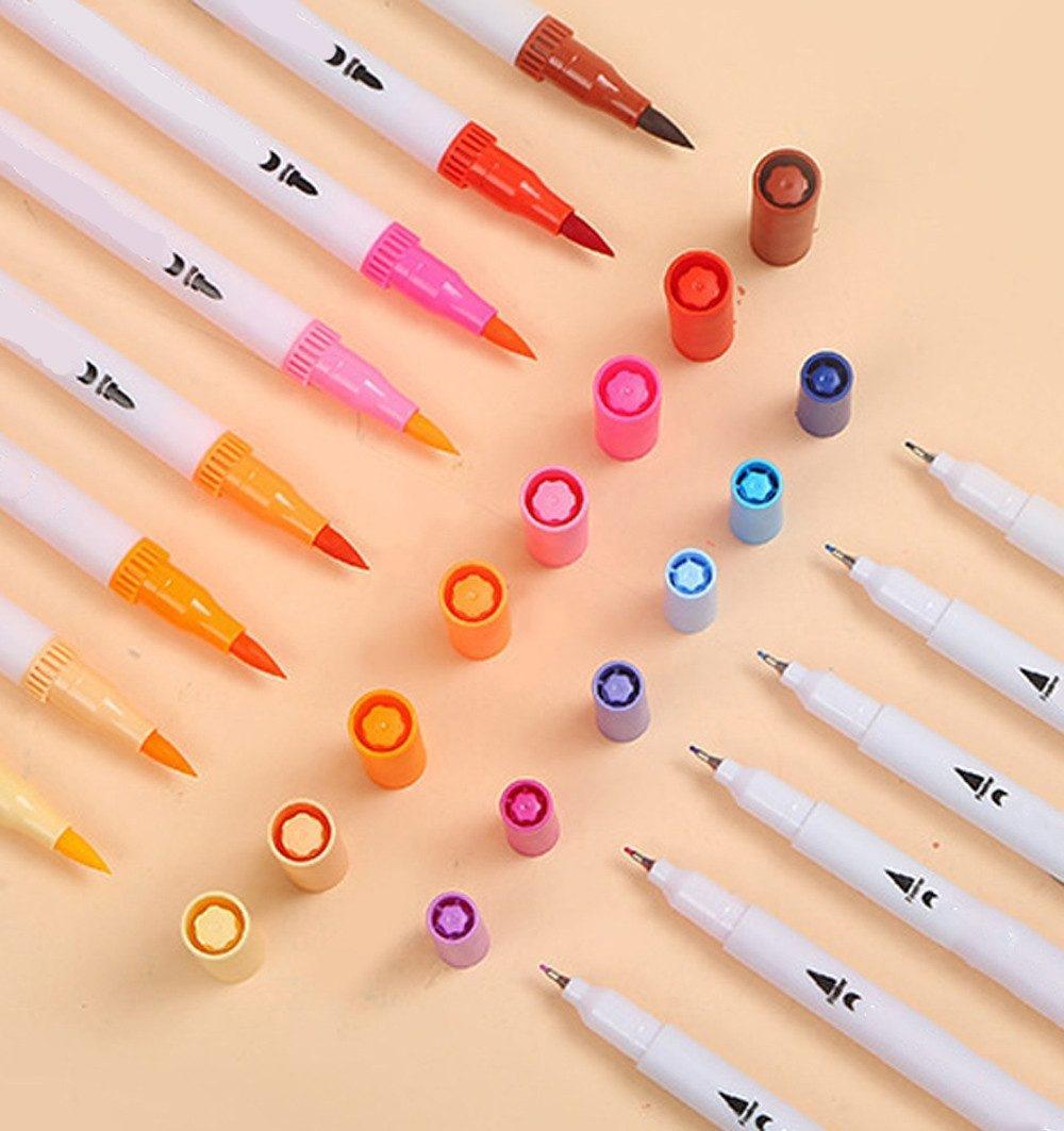 100-Pack Double-Ended Watercolor Pens for Creative Painting, Washable, 100-Pack V1188-MS-325-0291